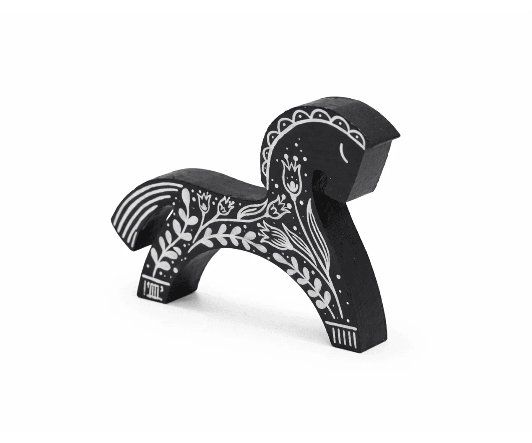 Деревянная лошадка, чёрно-белая