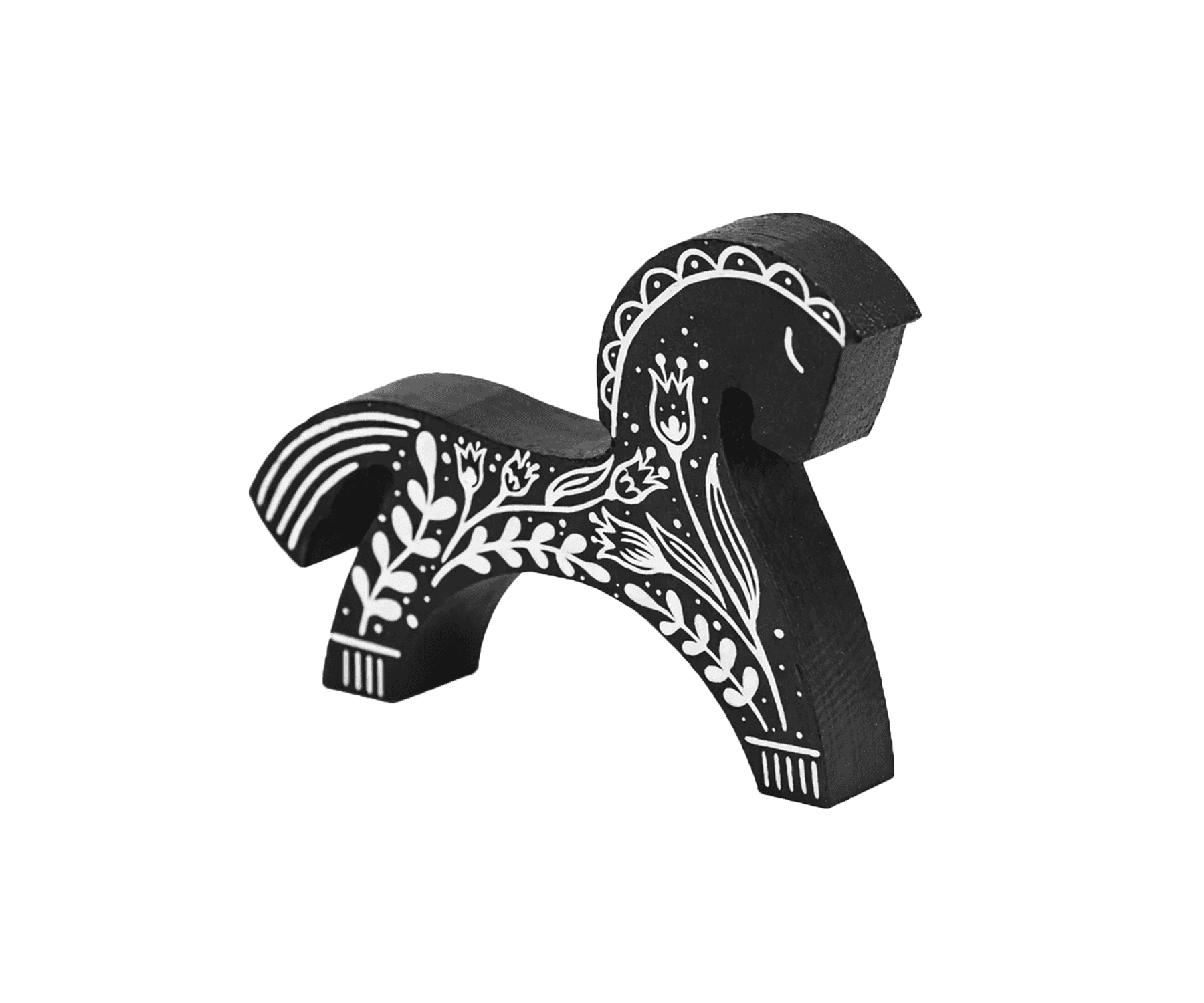 Деревянная лошадка, чёрно-белая