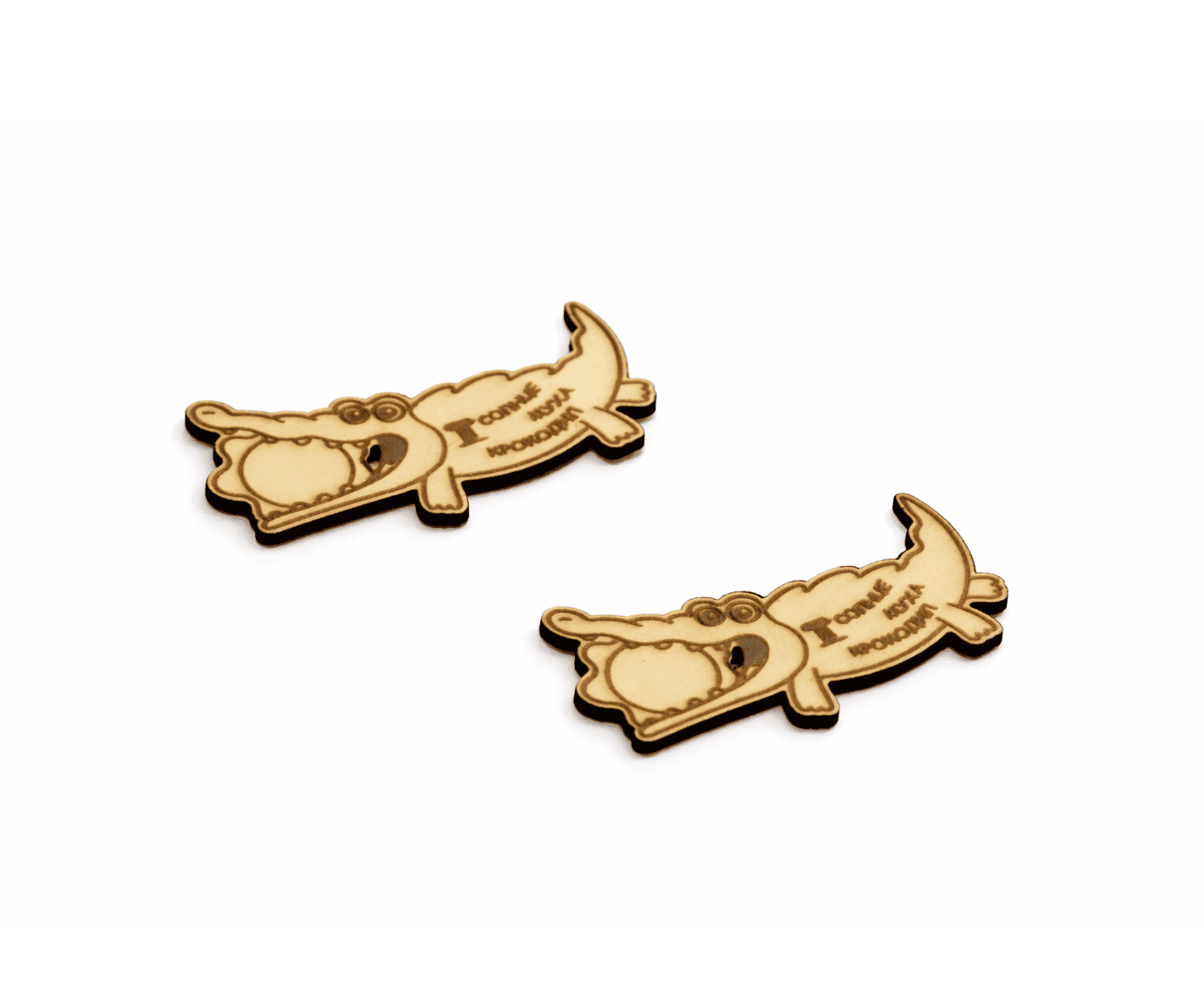 Деревянный магнит «Солнце, луна и крокодил»