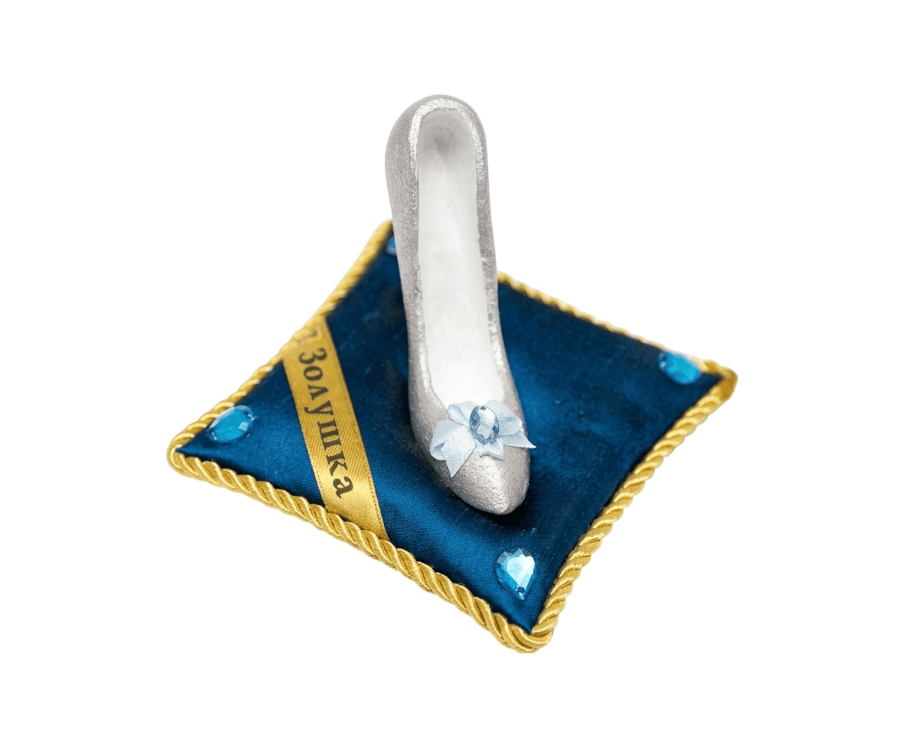 Декоративная туфелька «Золушка», серебристая