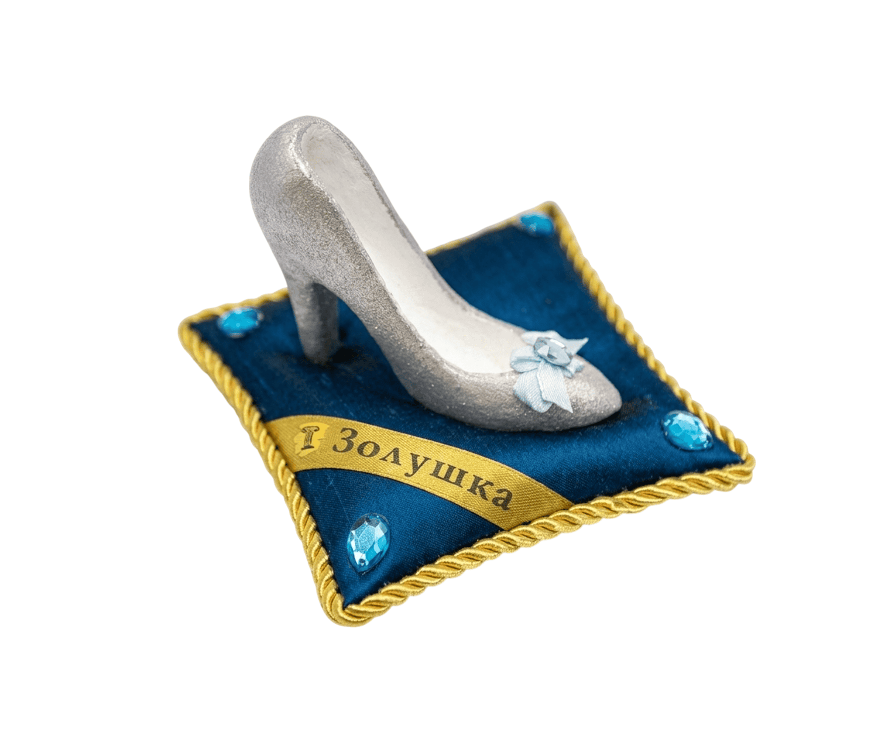 Декоративная туфелька «Золушка», серебристая