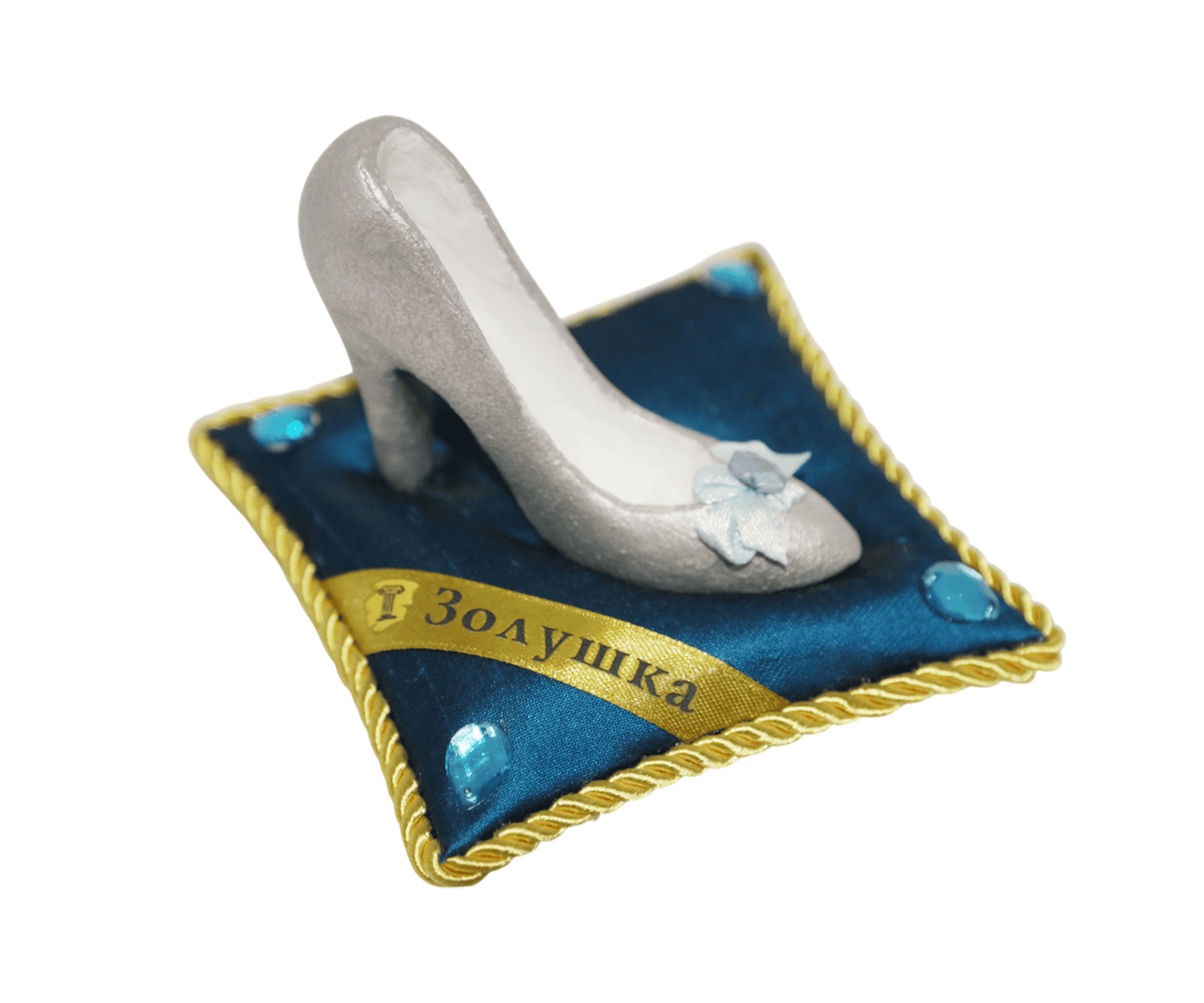 Декоративная туфелька «Золушка», серебристая